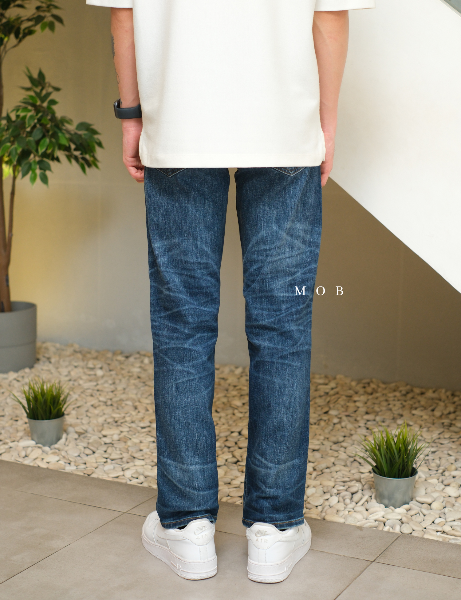 AEPT03002 AirFlex+ Original Straight Jeans Medium Blue SMALL Ripped