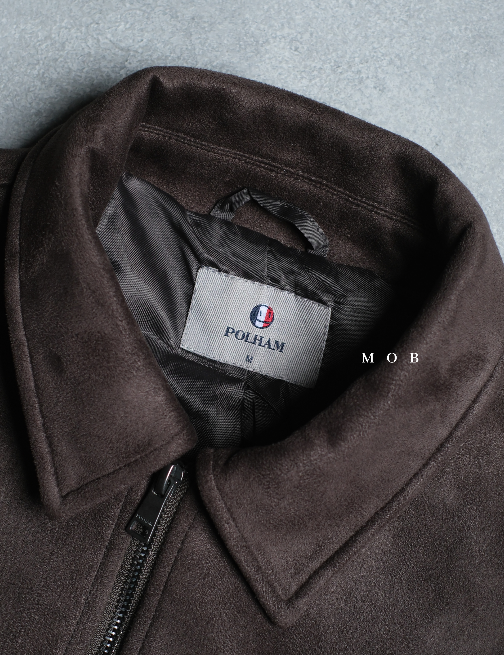 PHJ02001B Faux Suede Trucker Jacket Dark Brown