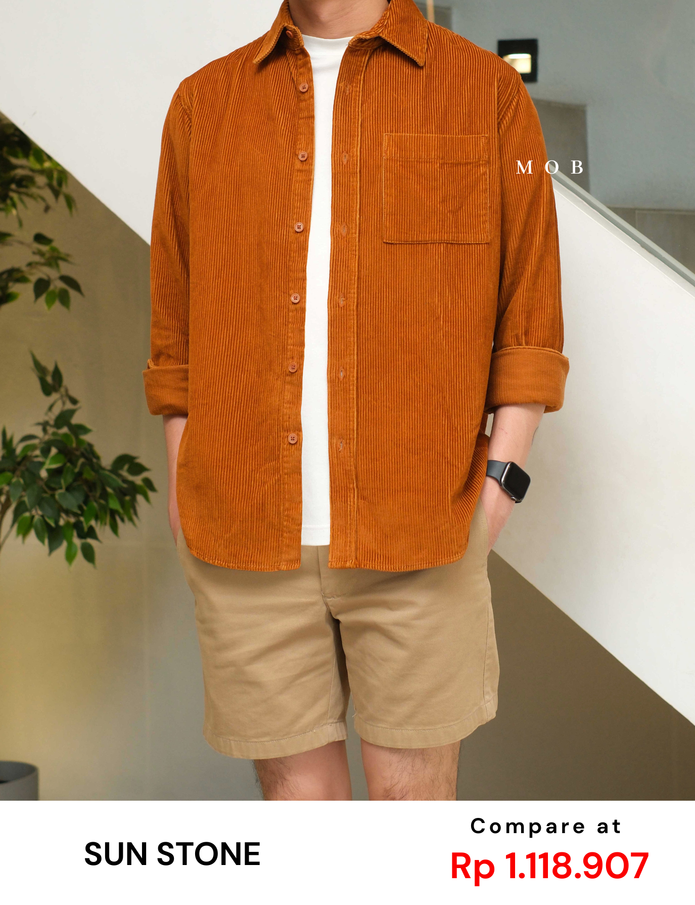 SUNLSS01002B Corduroy LS Shirt Brown