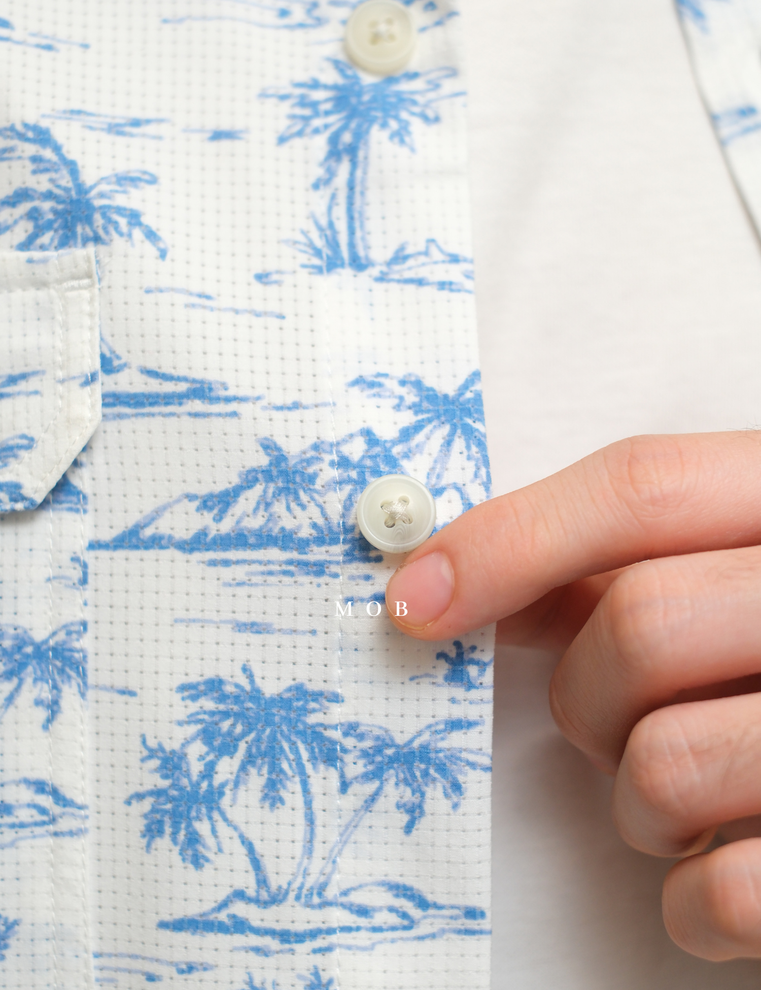 CNBSSS03003 Quick Dry Classic Fit SS Shirt Palm Tree White