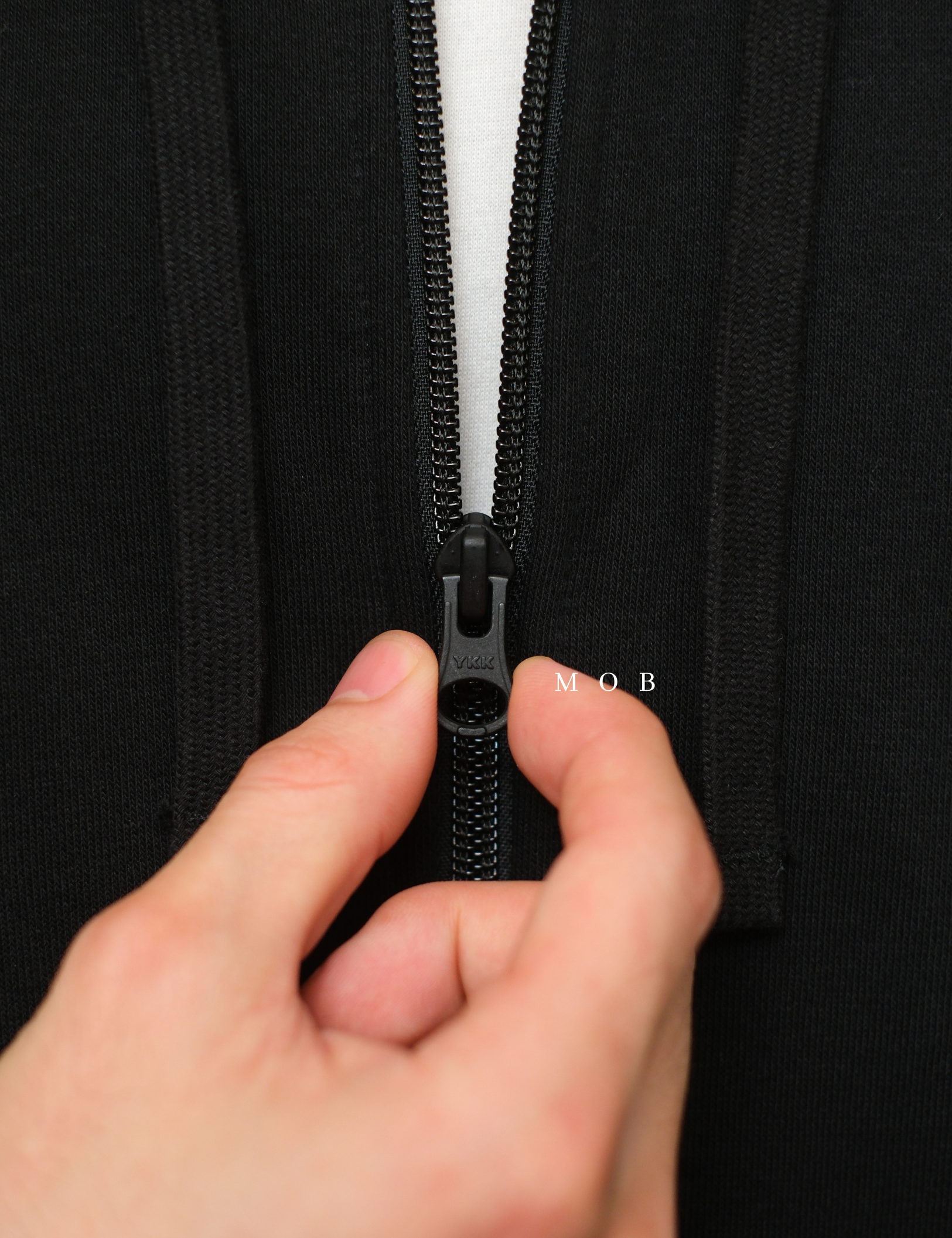 ANDFZ01001 Basic Full Zipper Hoodie Black