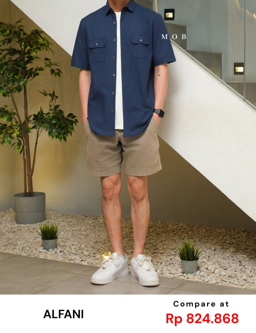 Image of AFSSS01001H Warren Pocket SS Shirt Navy