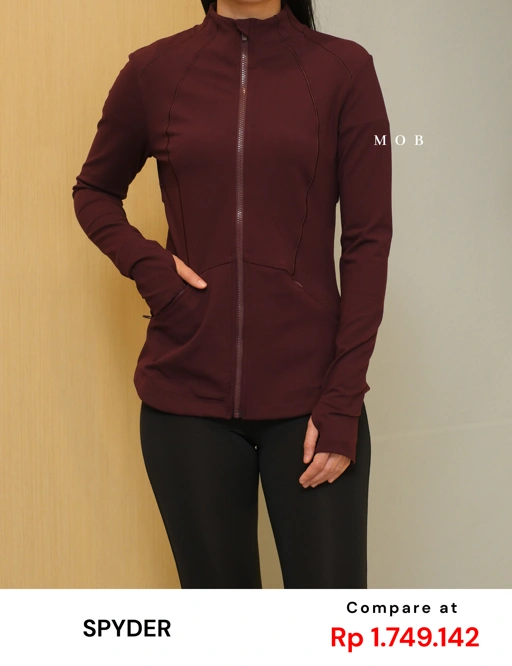 SPYJ02002B Active Back Vent Full Zip Jacket Maroon