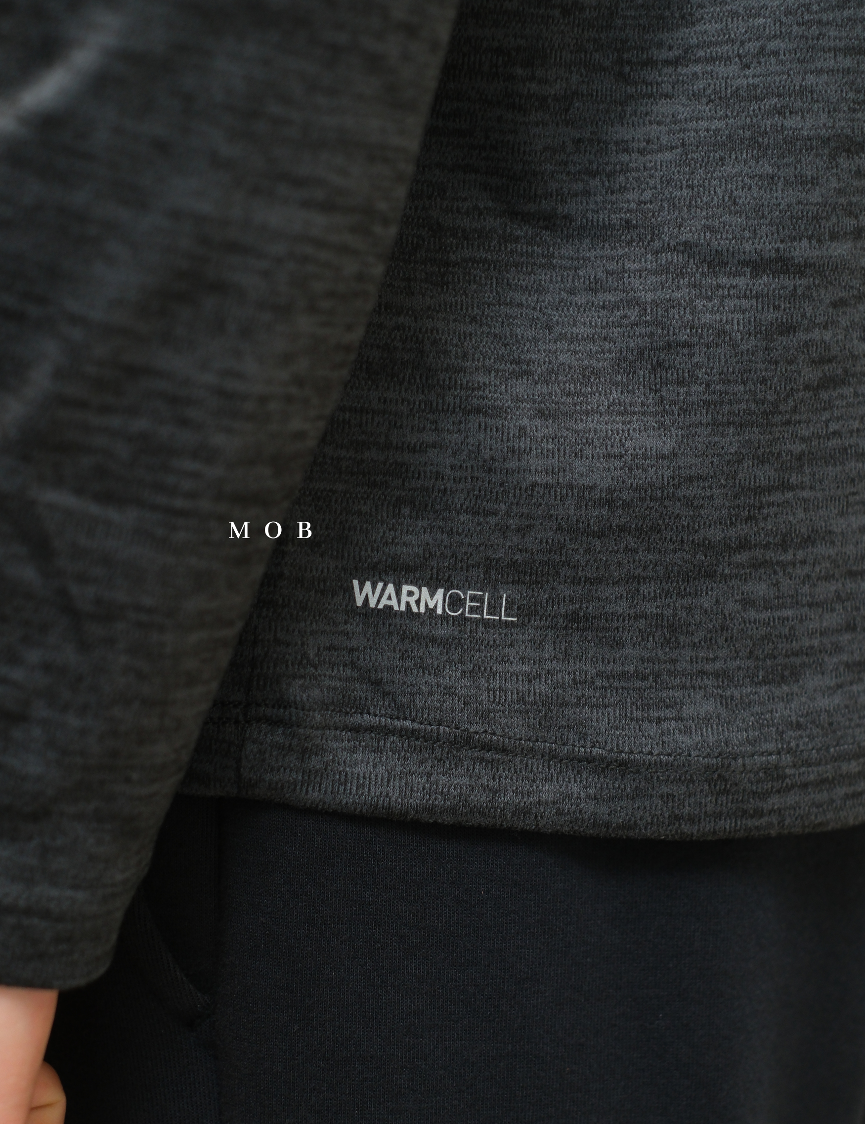 PMBL03001B Warmcell Baselayer Side Logo Dark Grey Misty
