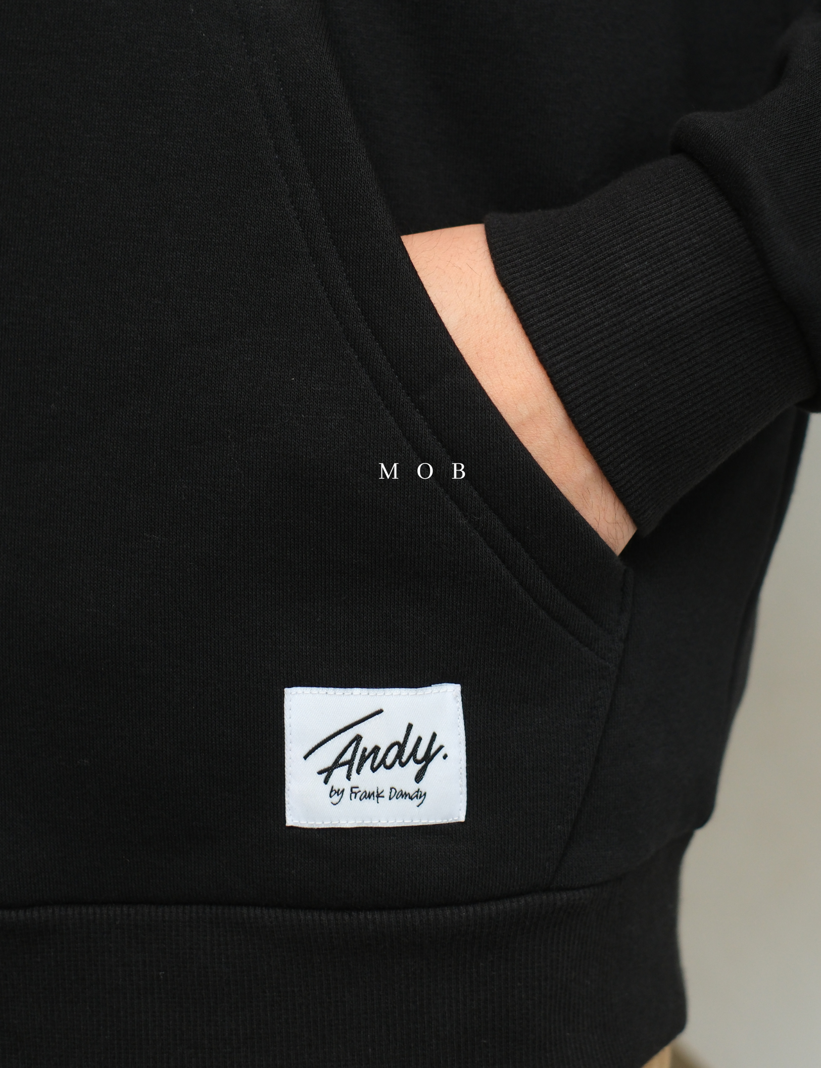 ANDFZ01001 Basic Full Zipper Hoodie Black