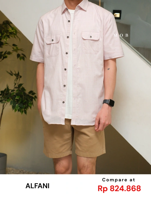 Image of AFSSS01001I Warren Pocket SS Shirt Light Pink Misty