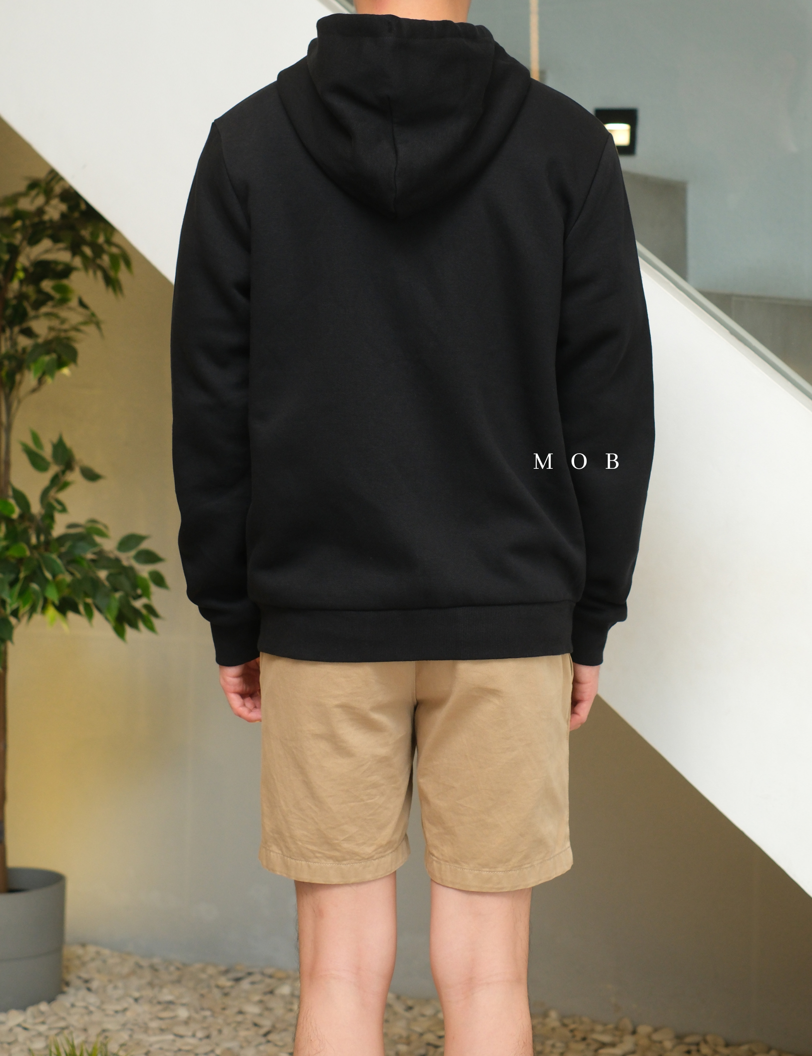 ANDFZ01001 Basic Full Zipper Hoodie Black