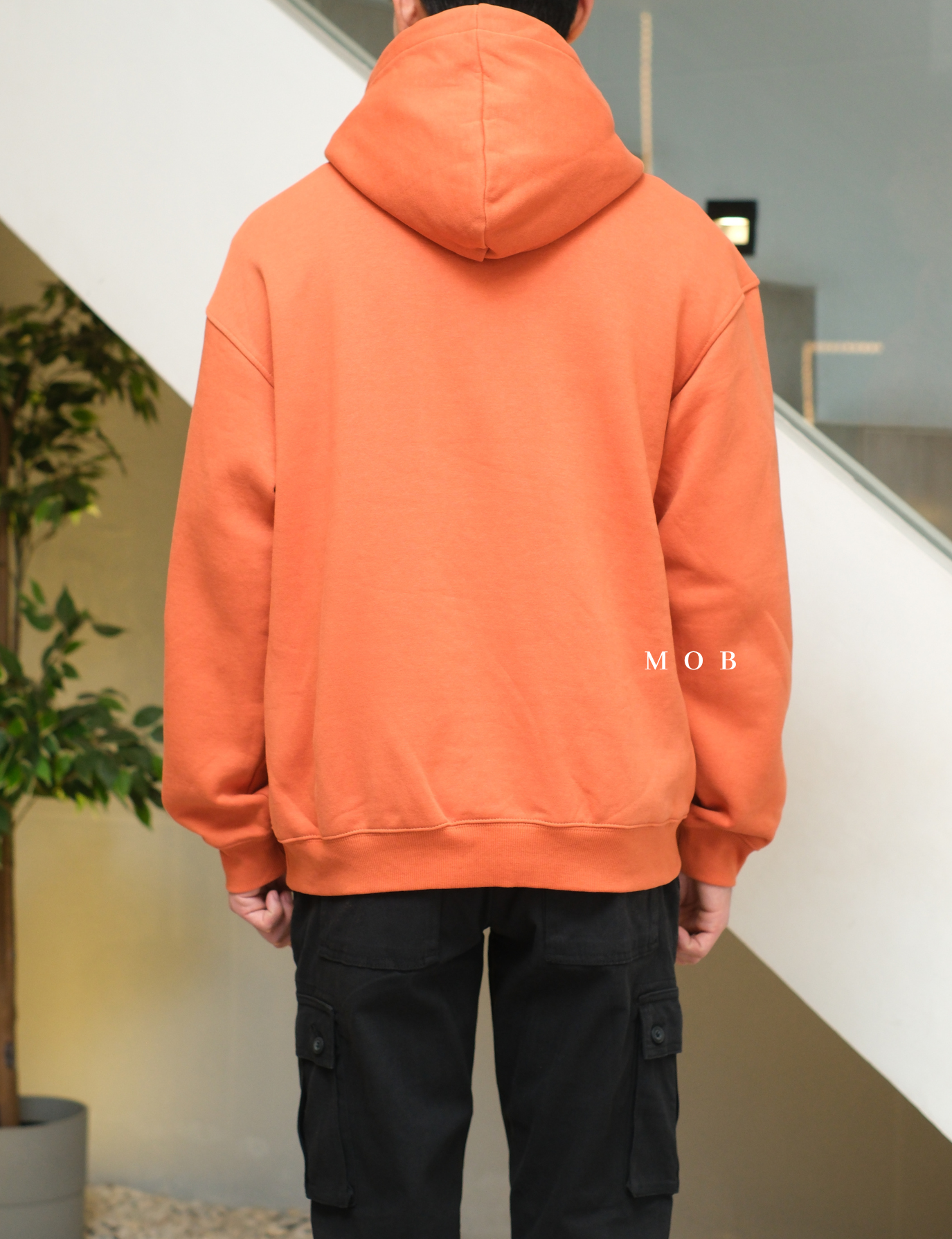 HMHOD03001D RELAXED FIT Pullover Hoodie Orange