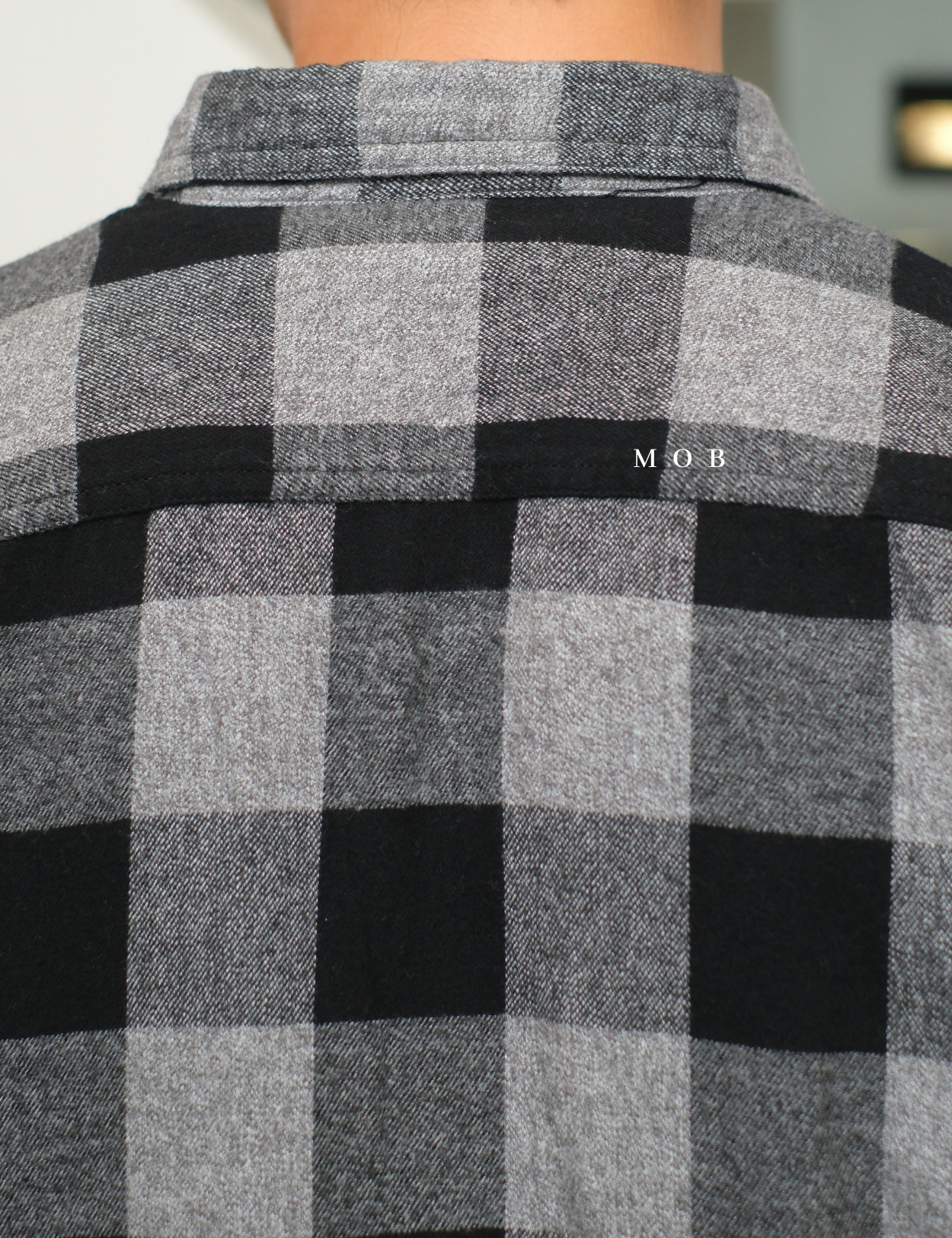 SNMLSS01005A Super Soft Flannel LS Shirt Black Grey Plaid