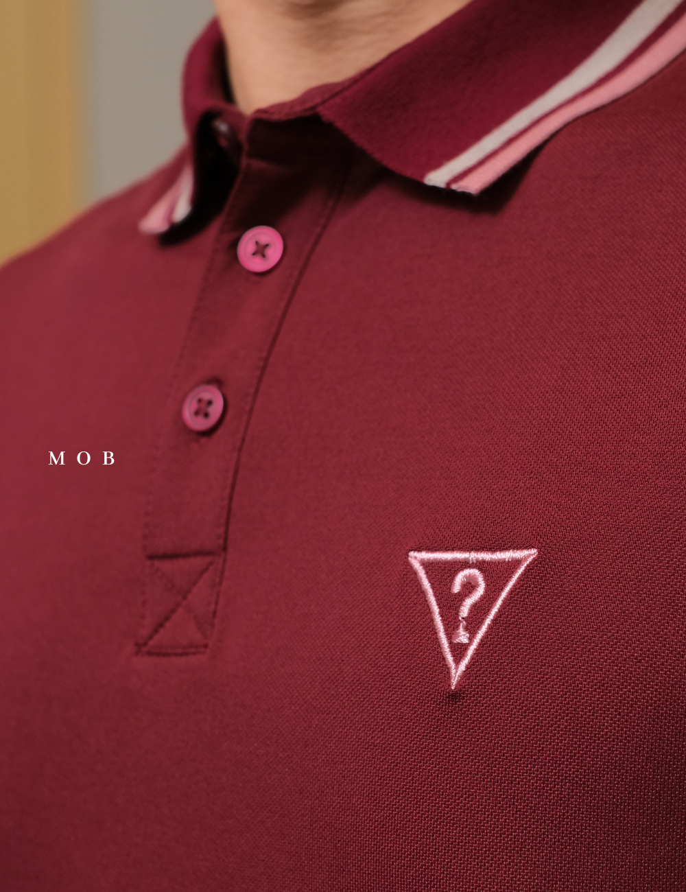 GSSPS01001G Pique Triangle Logo Polo Maroon