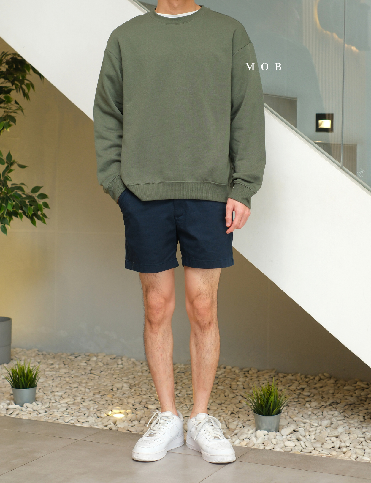 HMSW05004 Relaxed Fit Sweatshirt Olive