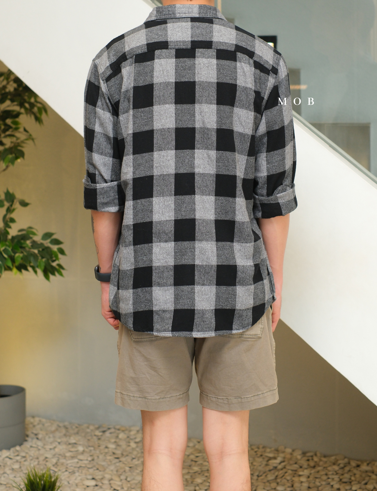 SNMLSS01005A Super Soft Flannel LS Shirt Black Grey Plaid