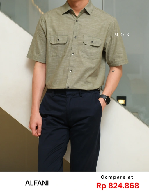 Image of AFSSS01001L Warren Pocket SS Shirt Light Green Misty