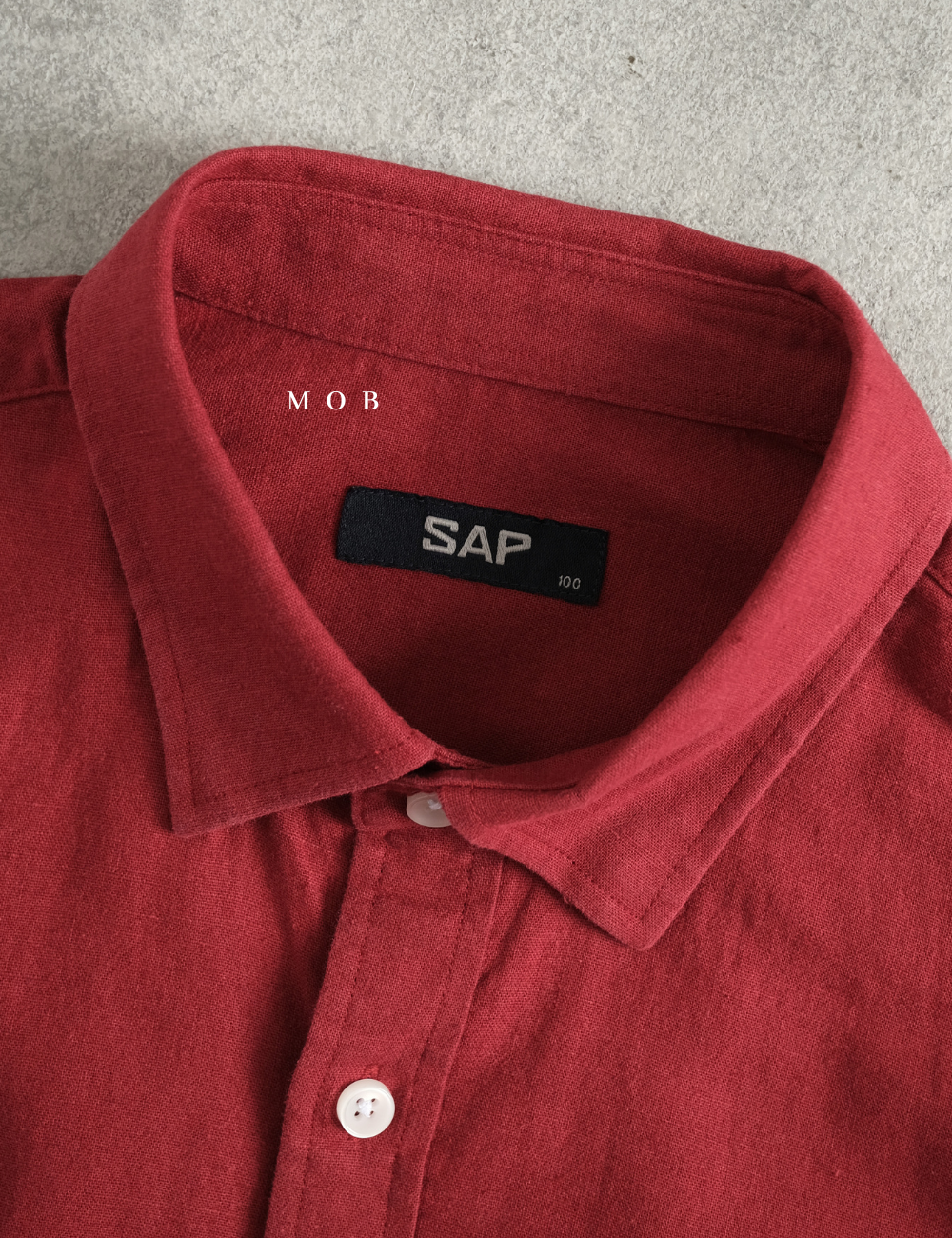 SPLSS01002 Linen LS Shirt Brick Red