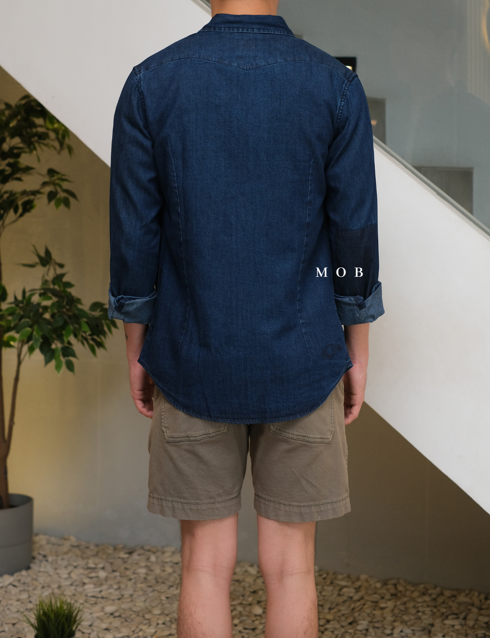 LEELSS01001 Western Denim LS Shirt Dark Blue