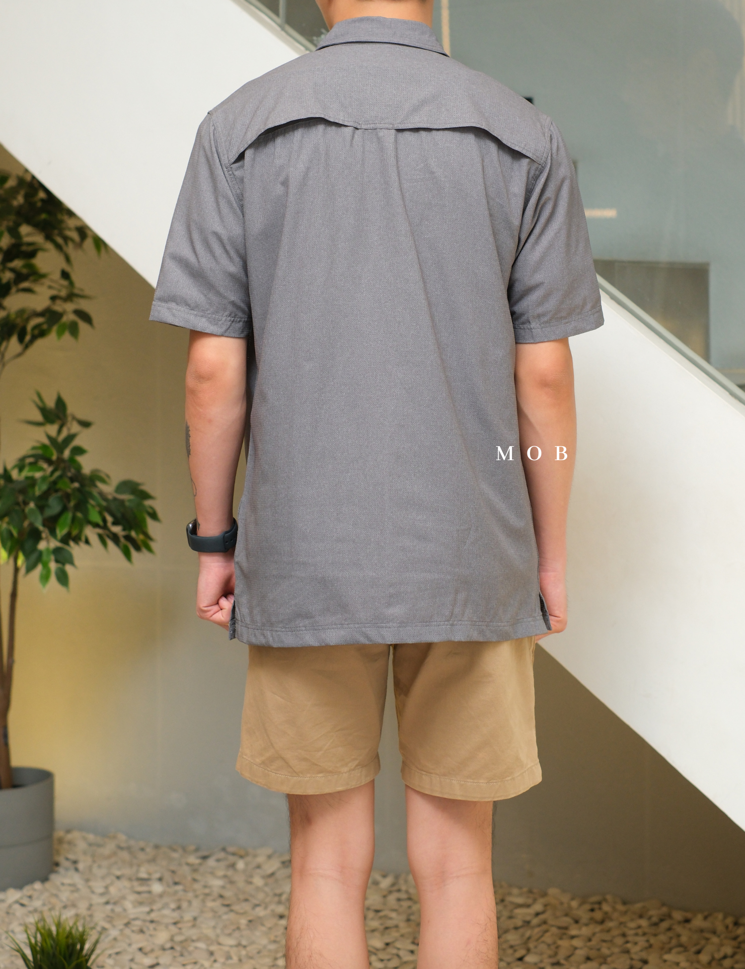 CNBSSS03001A Quick Dry Classic Fit SS Shirt Grey