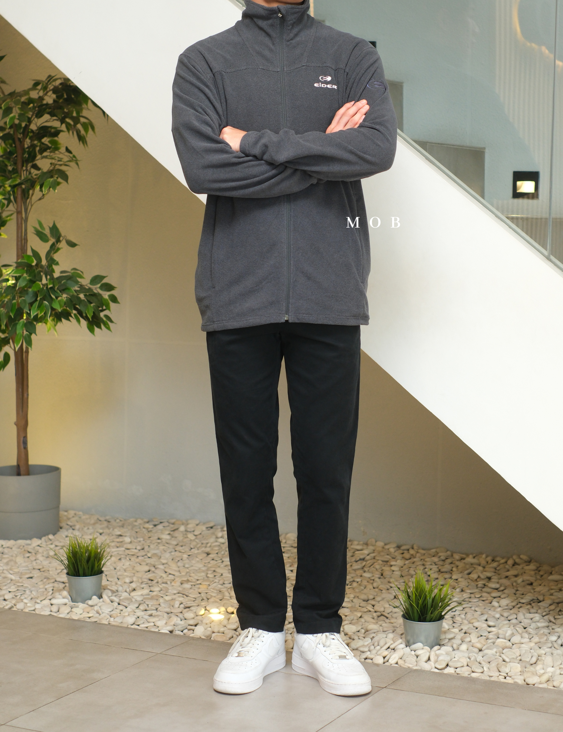 EIDJ01001 PolarTec Full Zipper Jacket Dark Grey