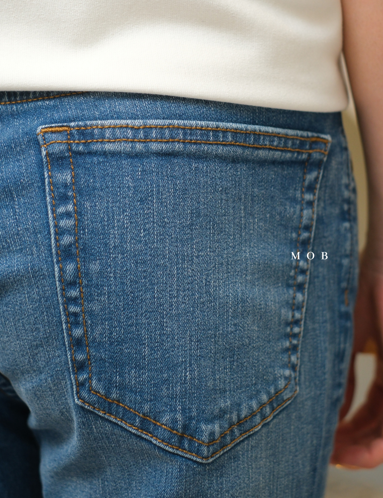 GRGPT01001 Stretch Straight Jeans Medium Blue