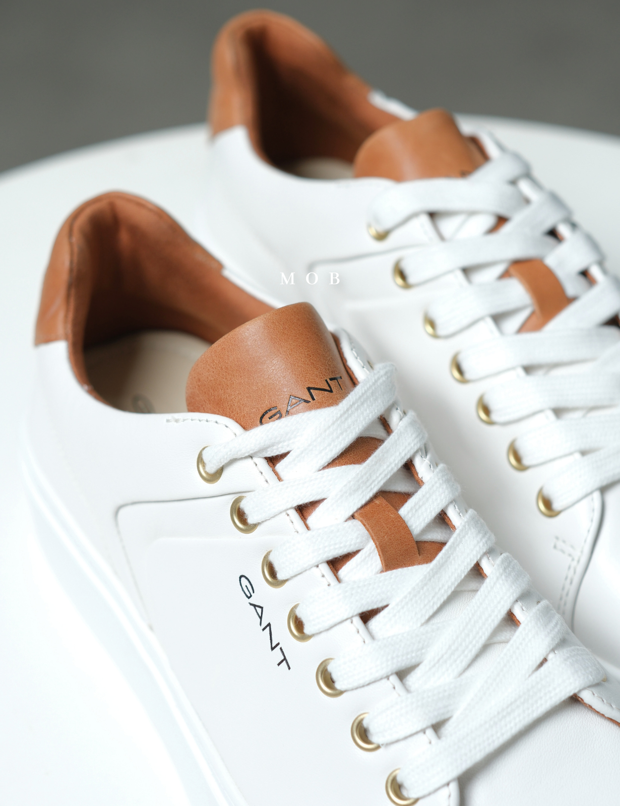 GNTSH01002 Mc Julien Sneakers White Cognac Brown