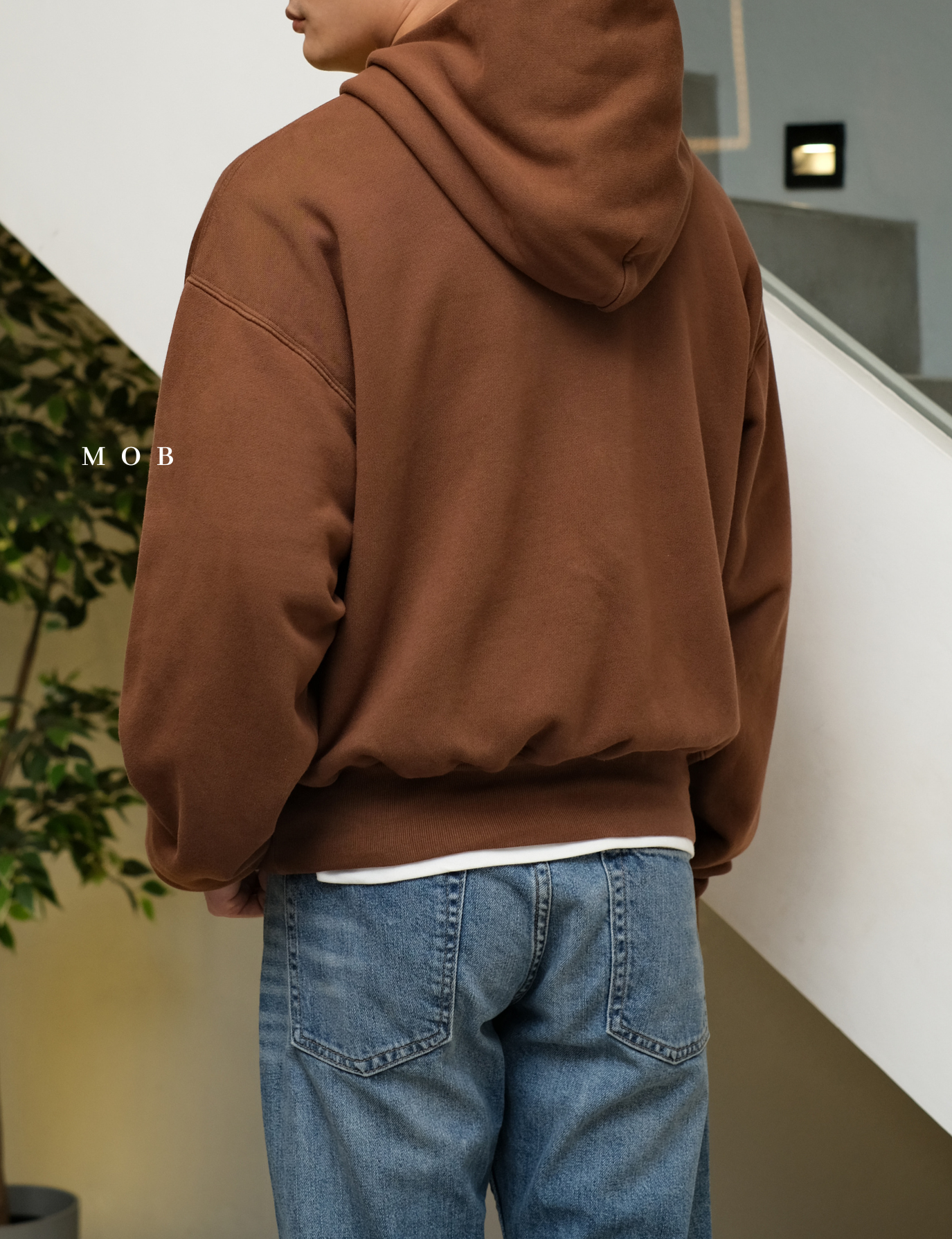 YZHOD01001 Yeezy x Gap Boxy Hoodie Dark Brown 