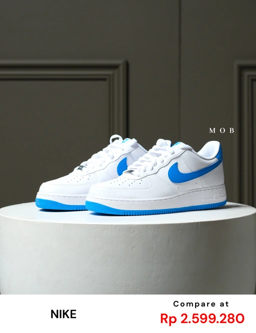 Image of NKSSH03006B Air Force 1 '07 Shoes White Photo Blue