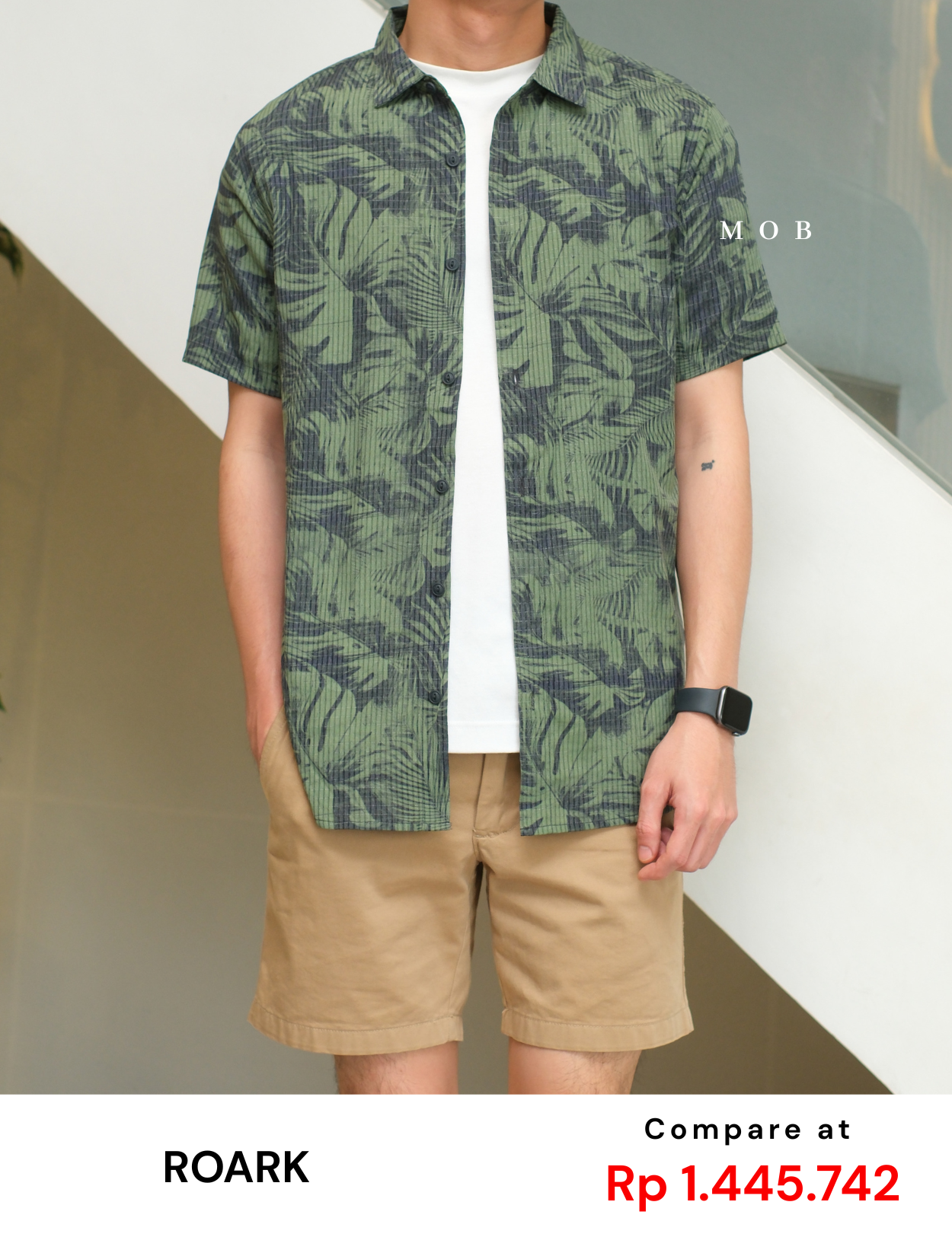 ROASSS01001 Bless Up SS Shirt Jungle Print Olive