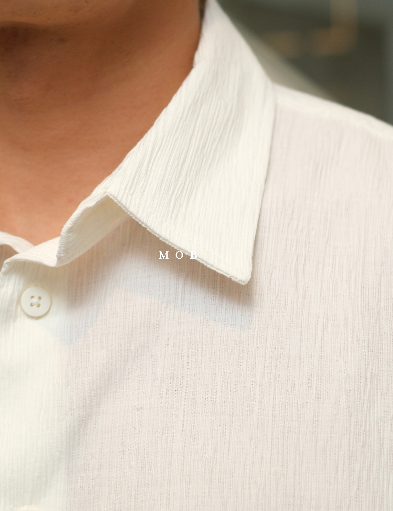 ICN01SSS001-001 Crinkled SS Shirt White 