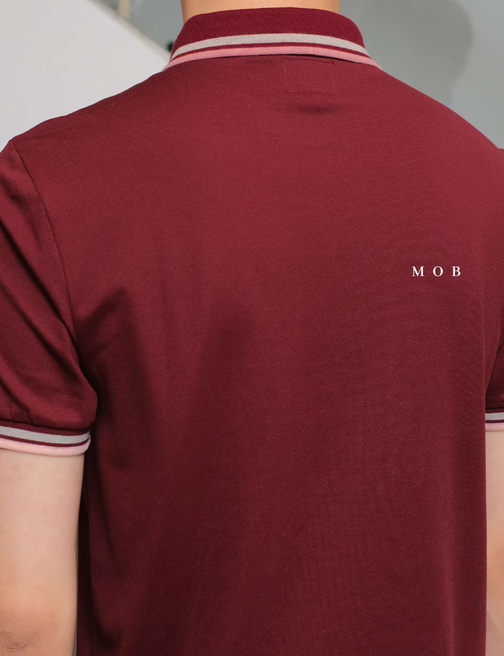GSSPS01001G Pique Triangle Logo Polo Maroon
