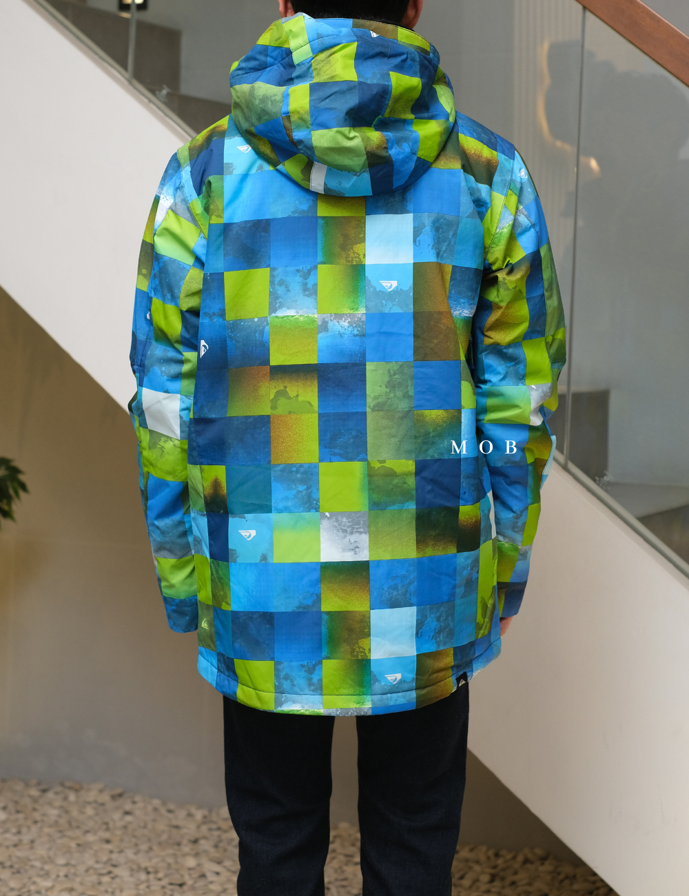 QSWP04010 Mission Snow Jacket Blue Sulphur Icey Check