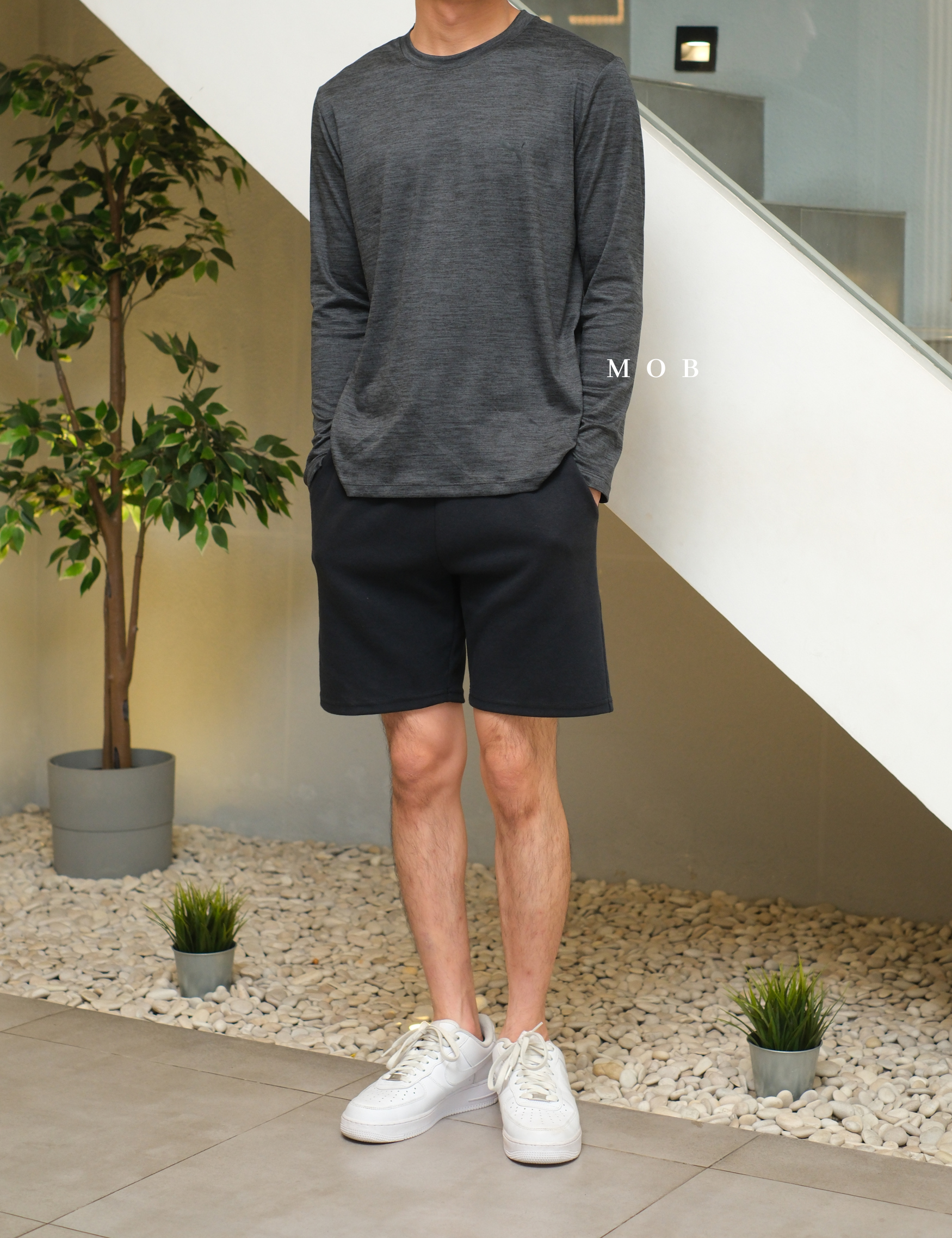 PMBL03001B Warmcell Baselayer Side Logo Dark Grey Misty