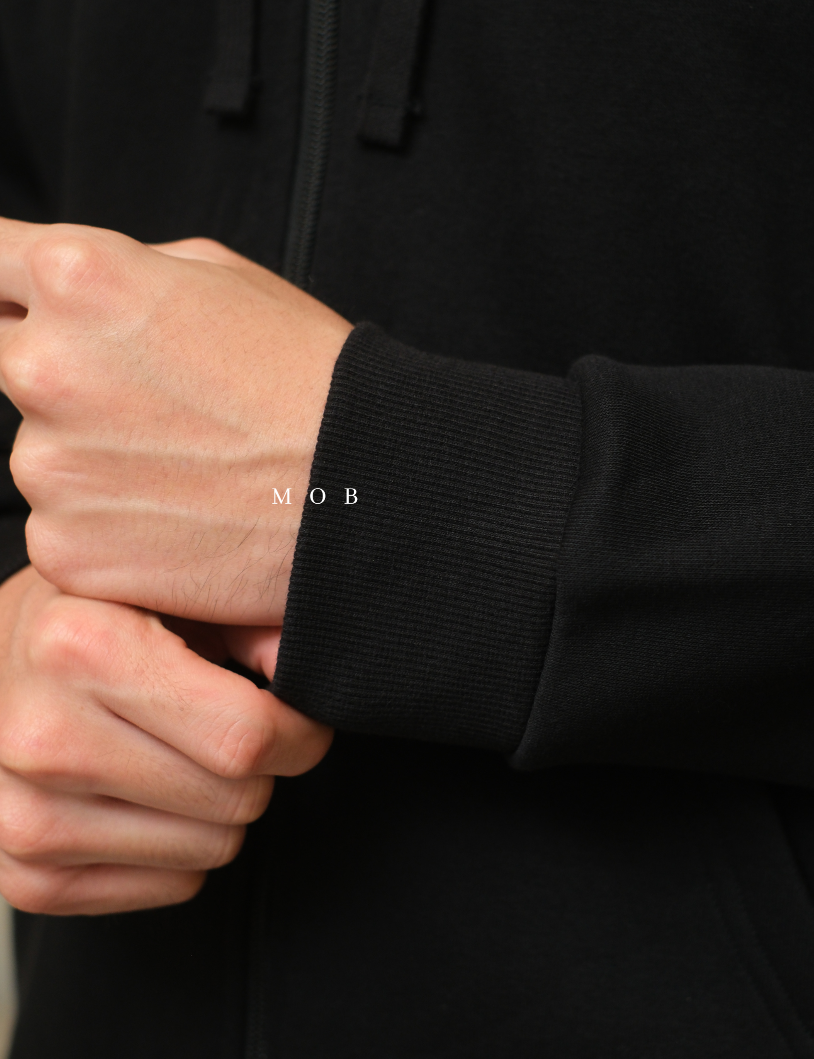 ANDFZ01001 Basic Full Zipper Hoodie Black