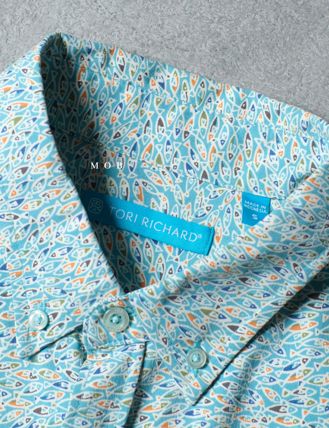 TORLSS01007A Printed LS Shirt Caleste Blue Fish