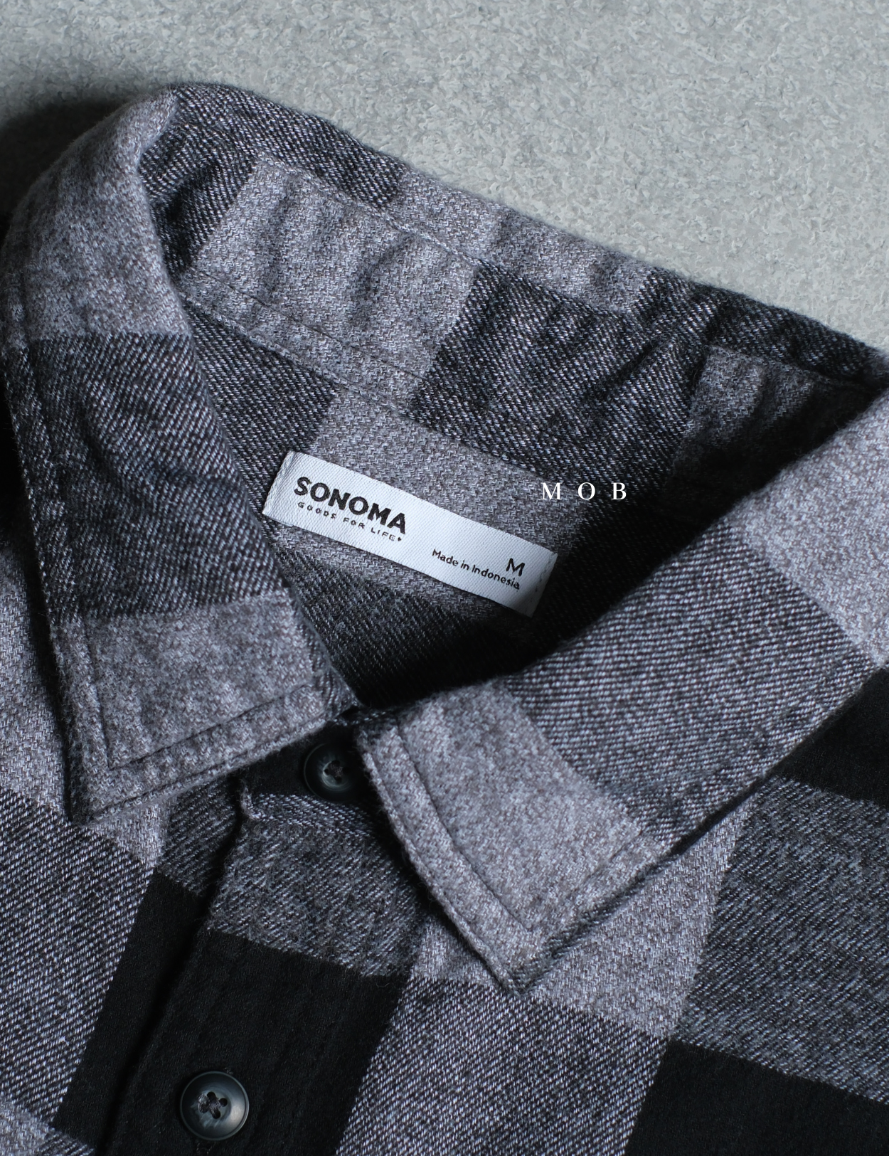 SNMLSS01005A Super Soft Flannel LS Shirt Black Grey Plaid