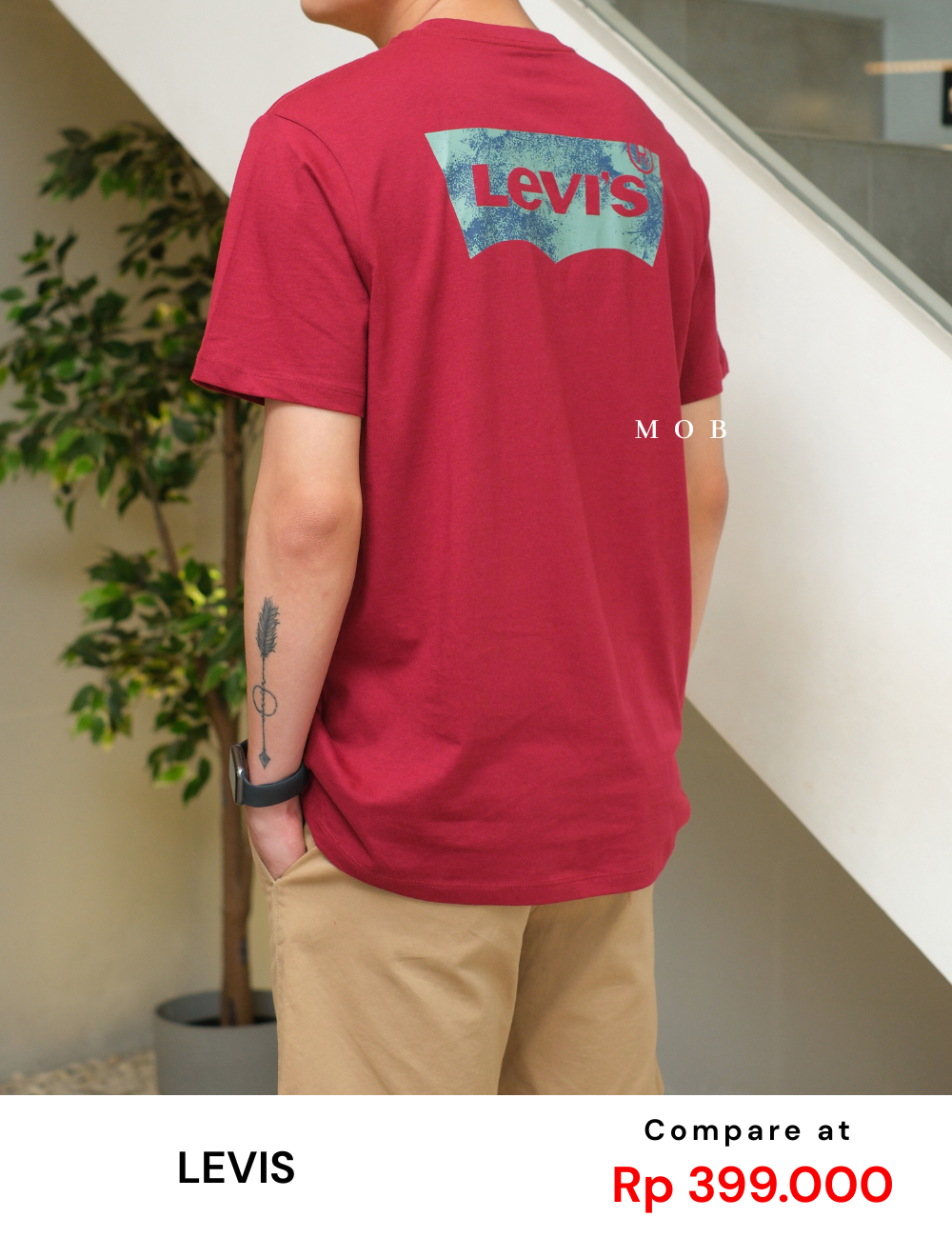 LVSSST01006A Small Middle Logo SS Tee Burgundy