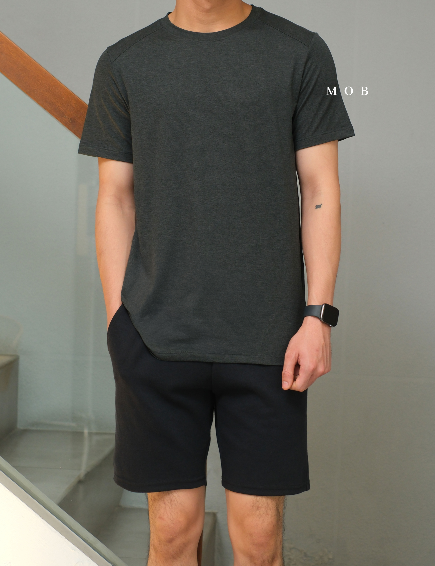AKSST01003 Active SS Tee DARK GREY Misty