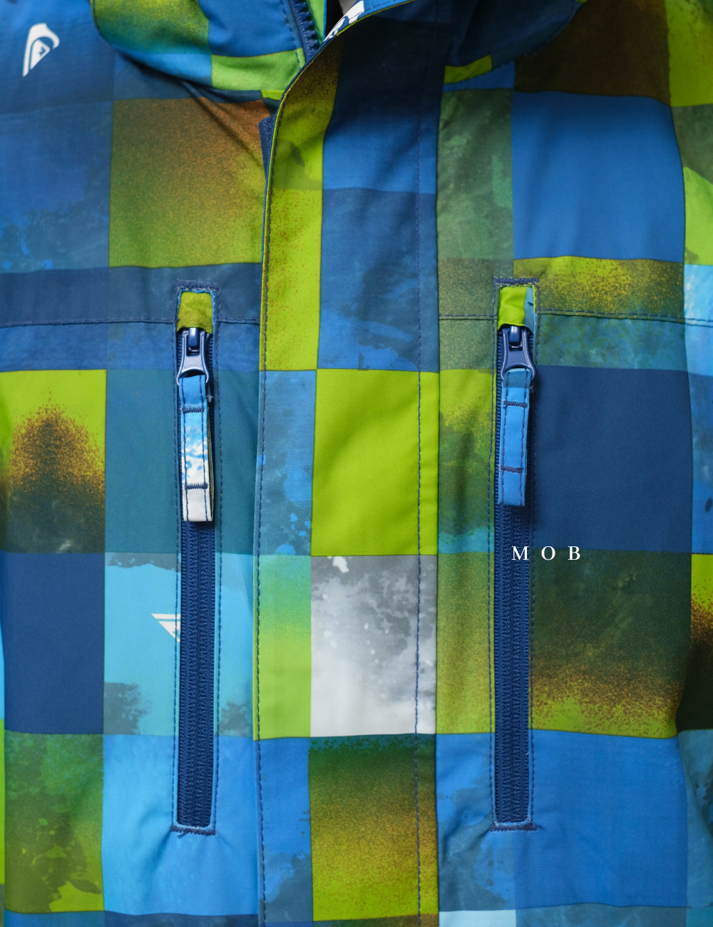 QSWP04010 Mission Snow Jacket Blue Sulphur Icey Check