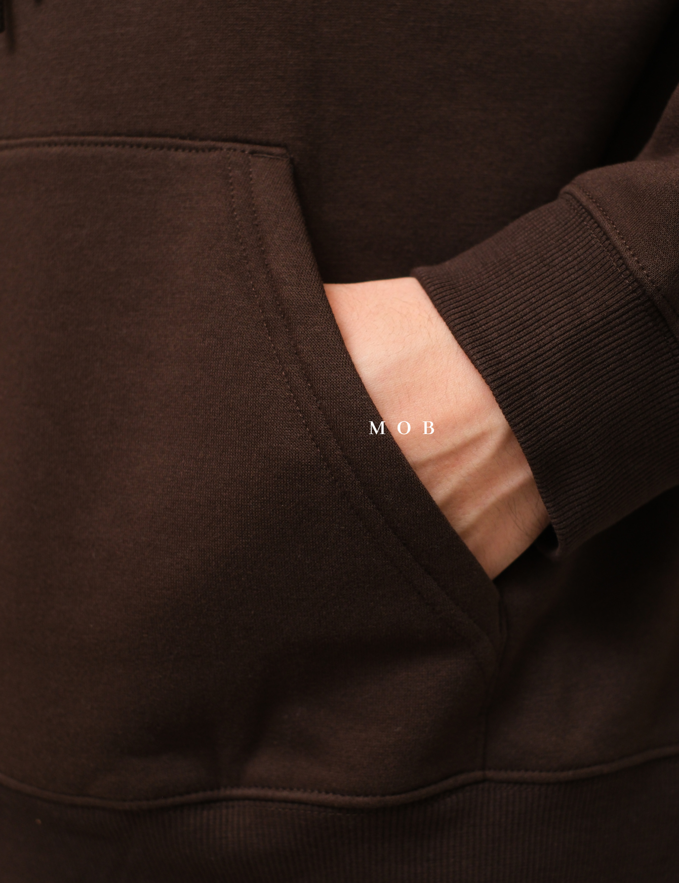 HMHOD03001E RELAXED FIT Pullover Hoodie Dark Choco