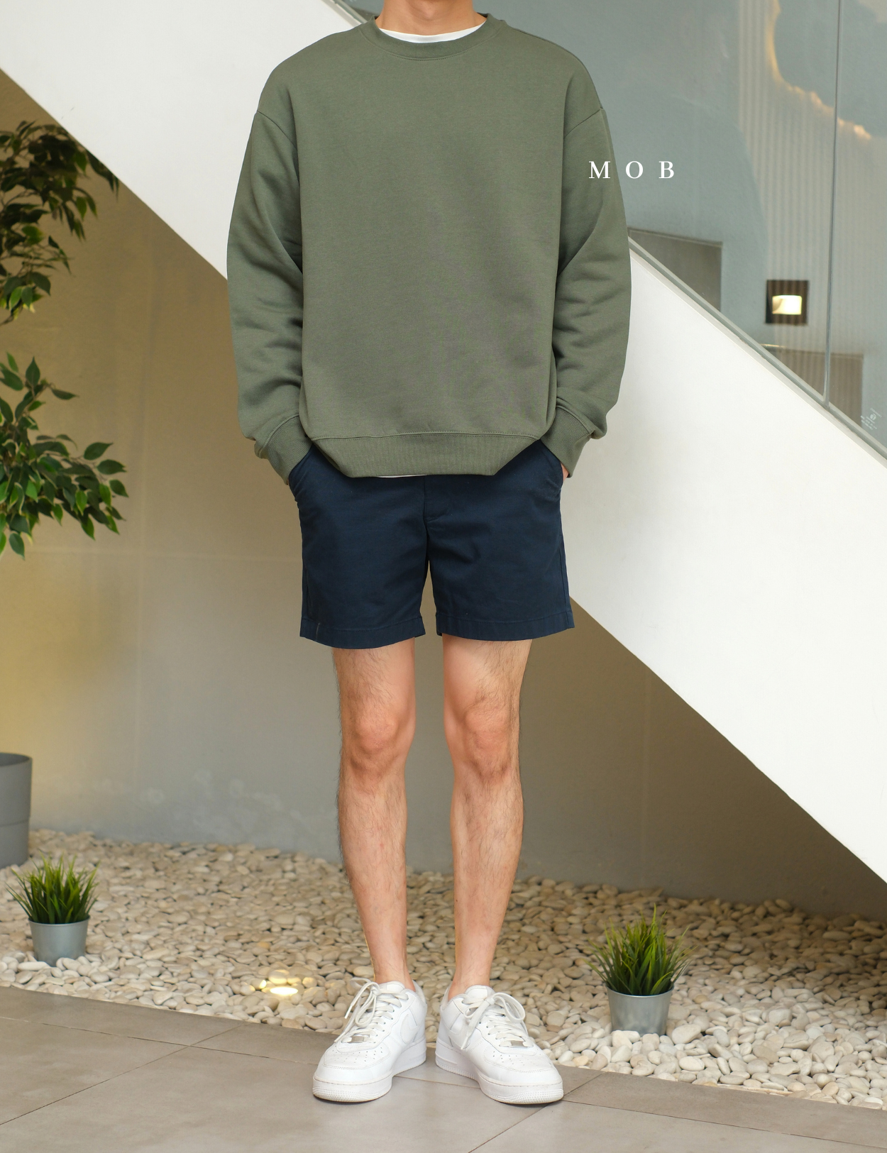 HMSW05004 Relaxed Fit Sweatshirt Olive