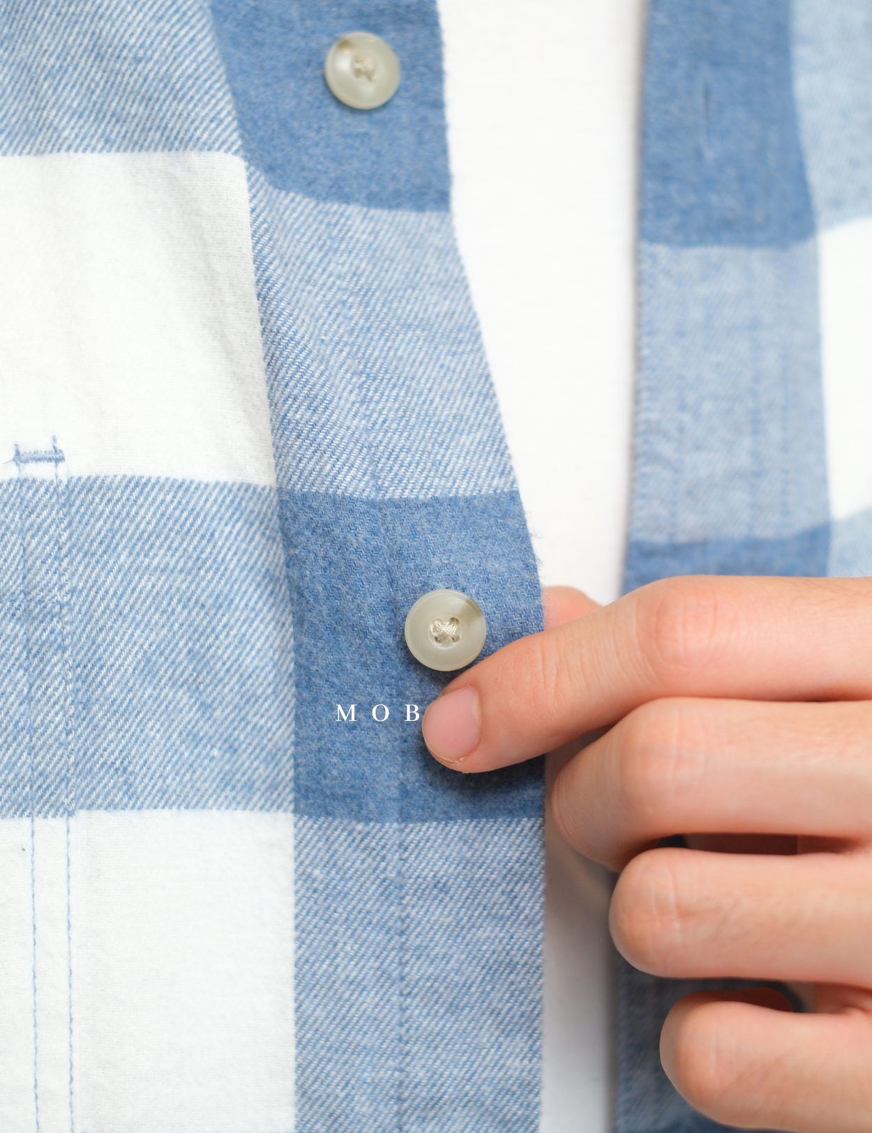 SNMLSS01005B Super Soft Flannel LS Shirt Blue White Plaid