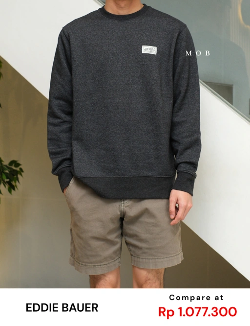 EBSW01001 Basic Fleece Sweatshirt Black Grey Misty 