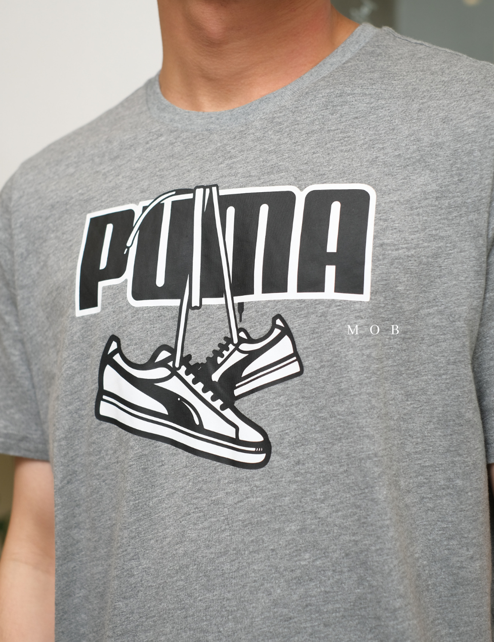 PMSST09026B Sneakers Hanging Series Logo SS Tee Grey 
