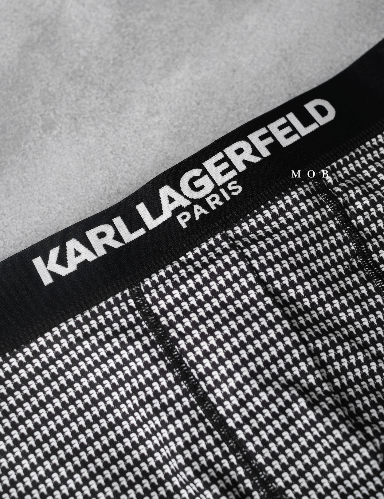 KRLB01011 Paris Small Iconic Logo Boxer Black White