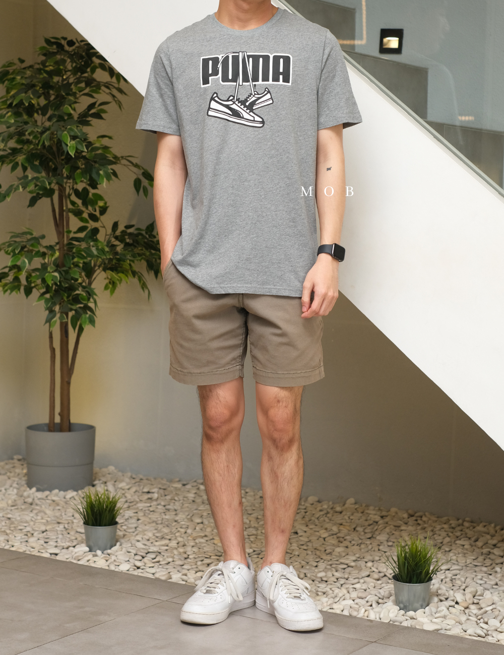 PMSST09026B Sneakers Hanging Series Logo SS Tee Grey 