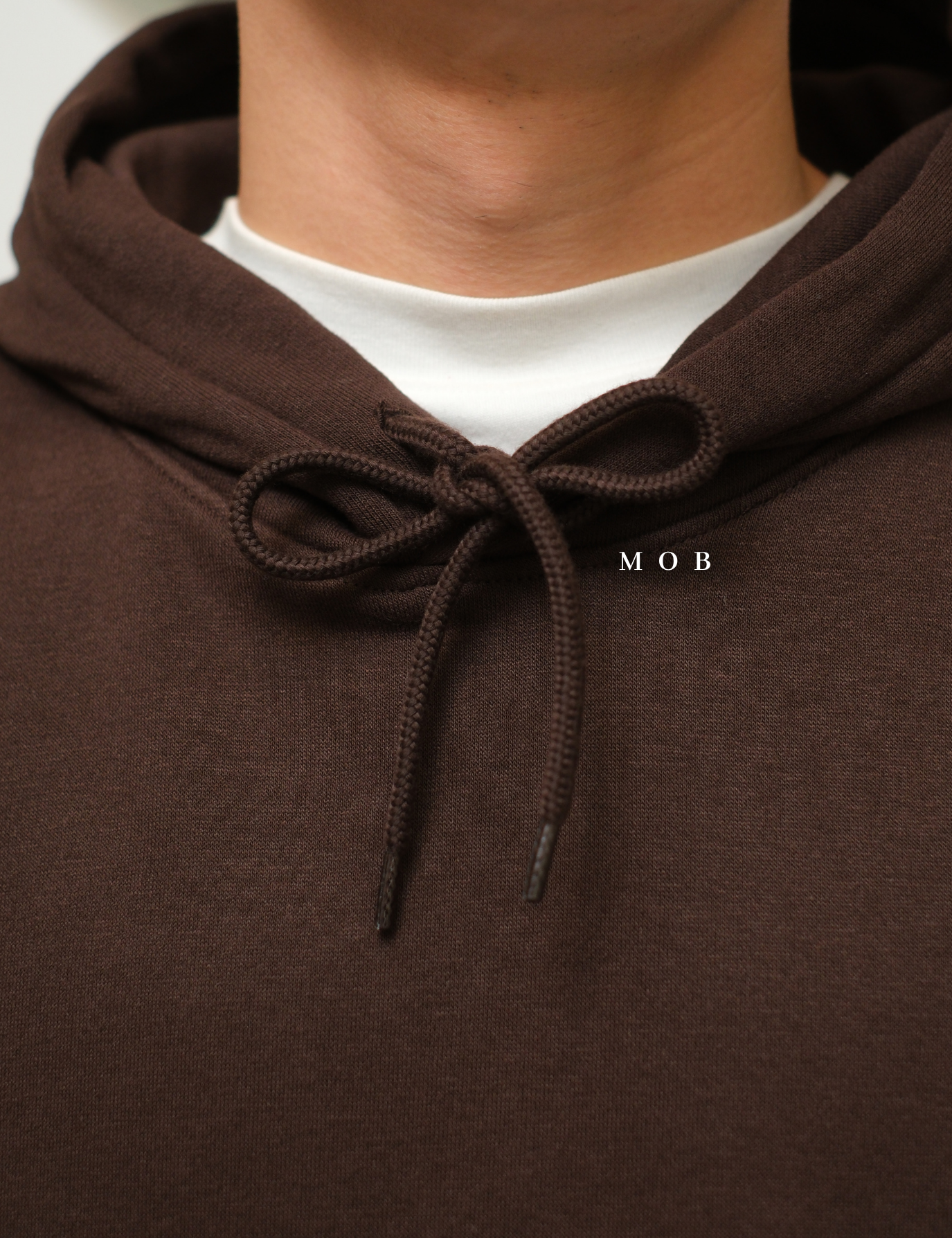 HMHOD03001E RELAXED FIT Pullover Hoodie Dark Choco