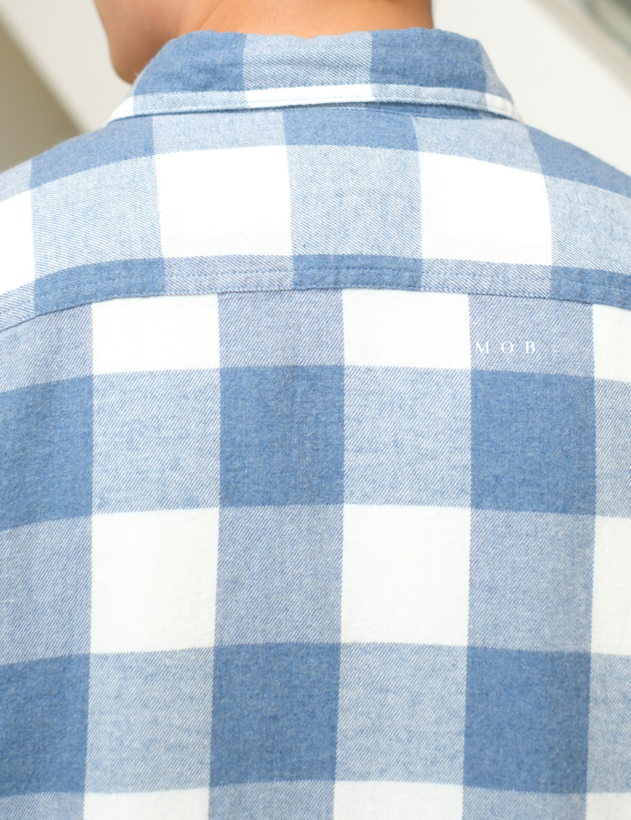 SNMLSS01005B Super Soft Flannel LS Shirt Blue White Plaid