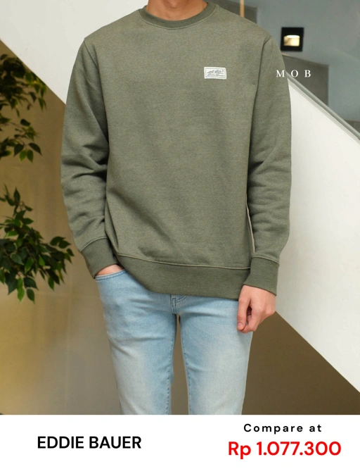 EBSW01003 Basic Fleece Sweatshirt Olive Misty