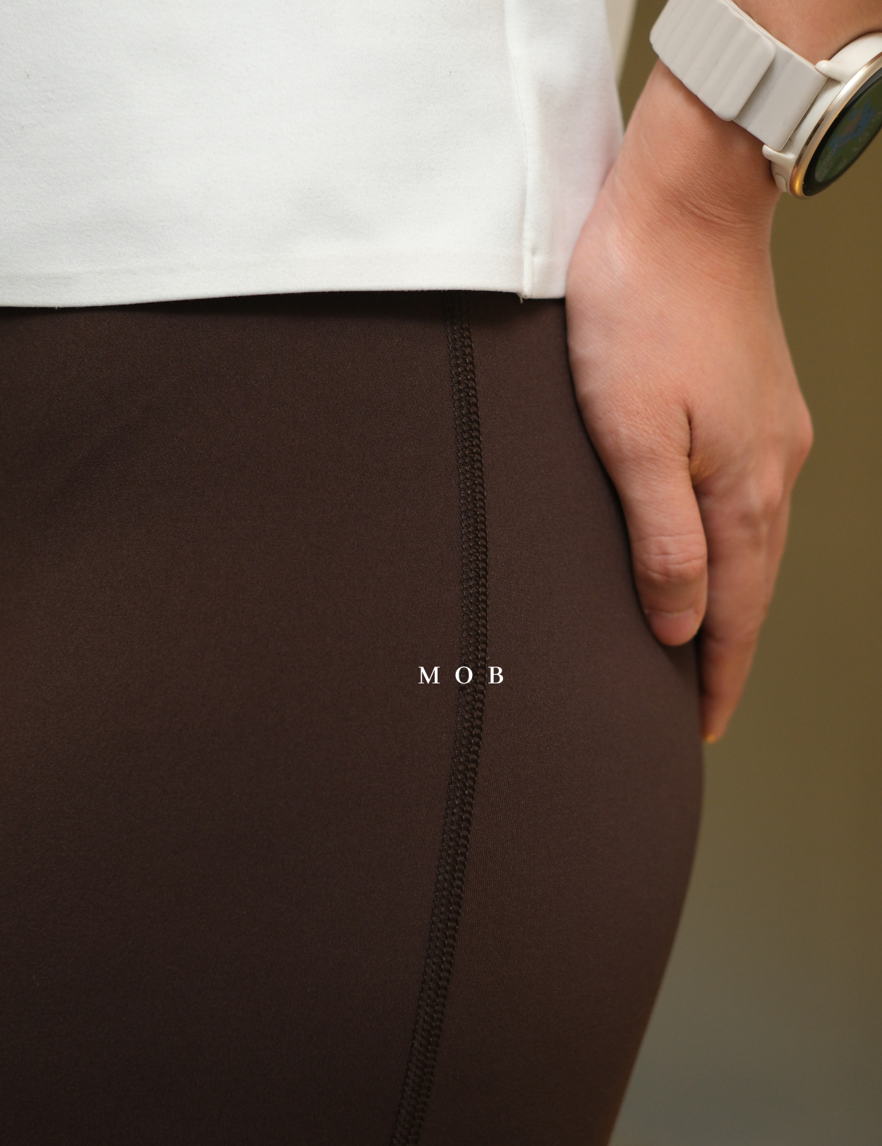 ARPT1403B Buttery Soft Cinch Waist Leggings Brown