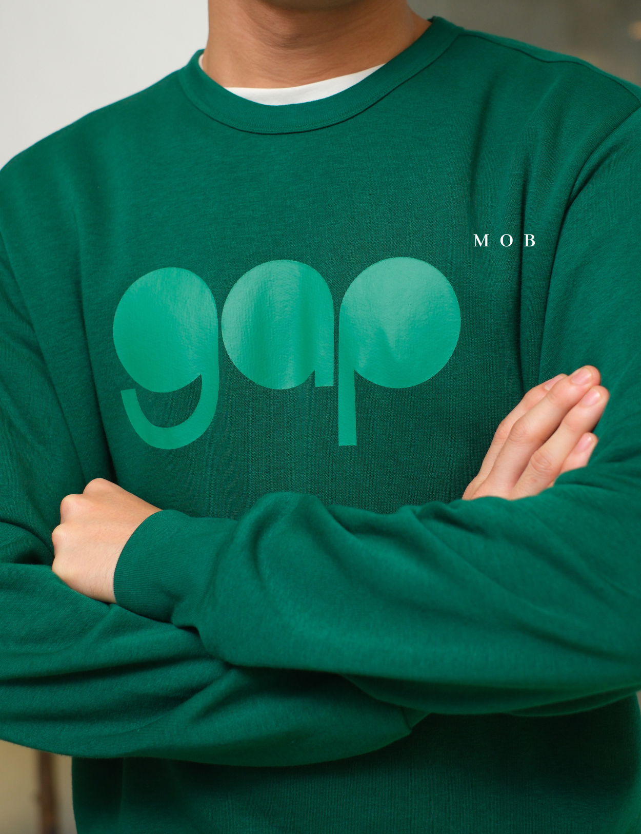 GPSW01001B Retro Logo Sweatshirt Dark Green