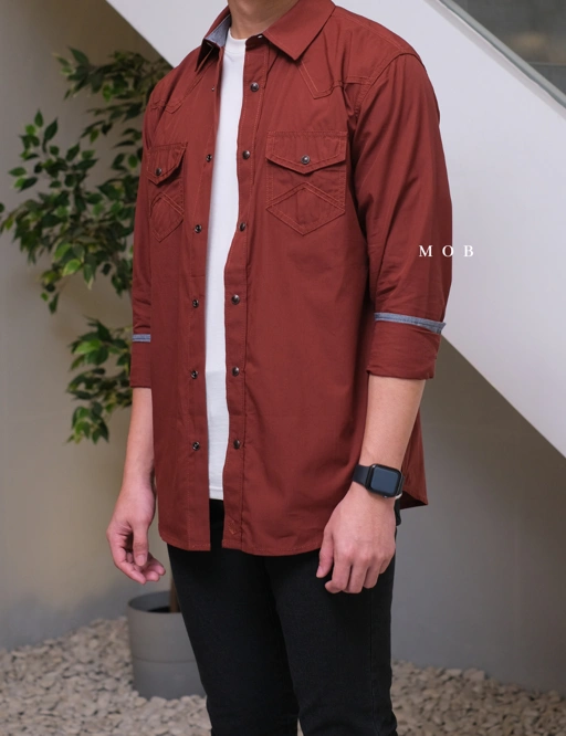 Image of CJLSS02001 Fired Up Solid Terracotta LS Shirt