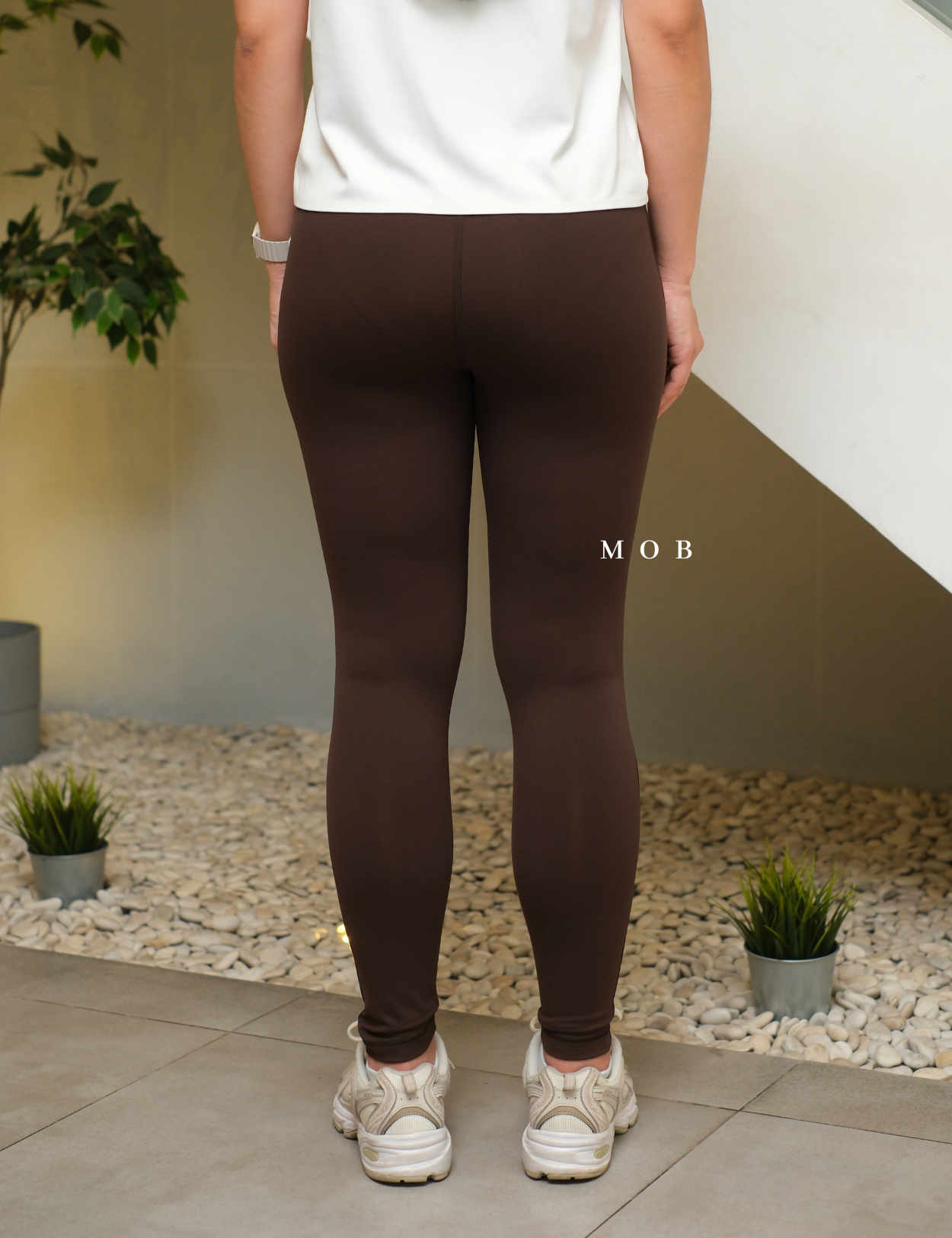 ARPT1403B Buttery Soft Cinch Waist Leggings Brown